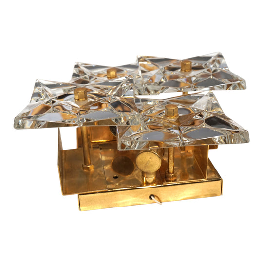 2er Set Kinkeldey Hollywood Regency Kristall Wandlampen, 1970