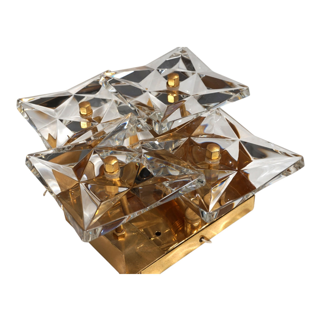 2er Set Kinkeldey Hollywood Regency Kristall Wandlampen, 1970