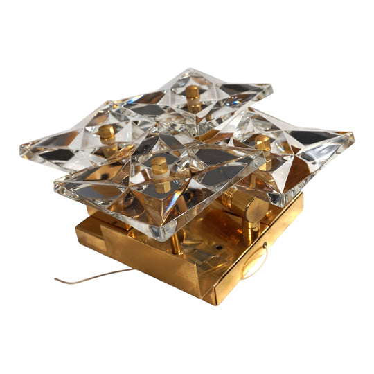 2er Set Kinkeldey Hollywood Regency Kristall Wandlampen, 1970