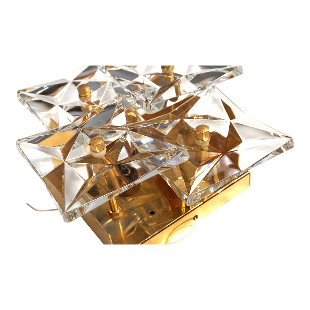 2er Set Kinkeldey Hollywood Regency Kristall Wandlampen, 1970