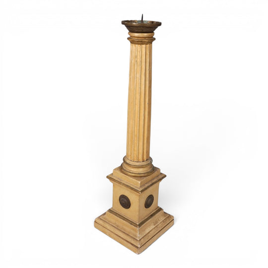 Antiker skulpturaler Kirchenleuchter aus Holz, 1860