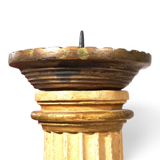 Antiker skulpturaler Kirchenleuchter aus Holz, 1860