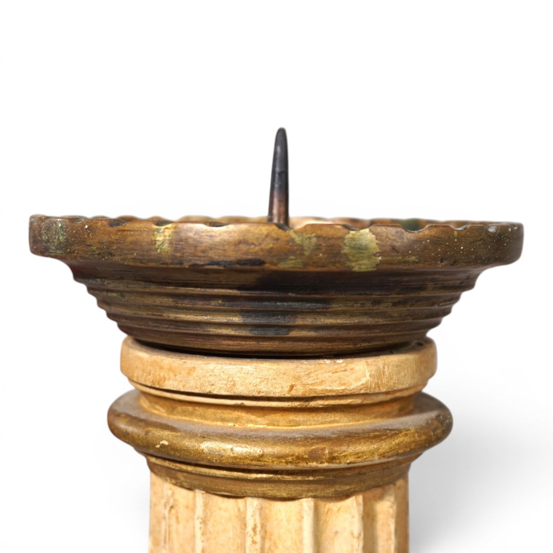 Antiker skulpturaler Kirchenleuchter aus Holz, 1860