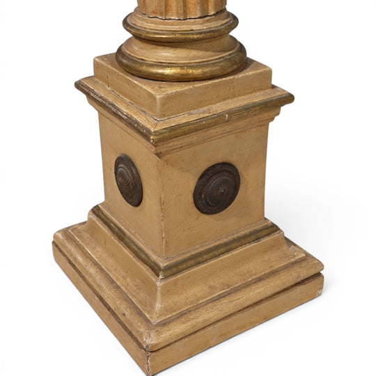 Antiker skulpturaler Kirchenleuchter aus Holz, 1860