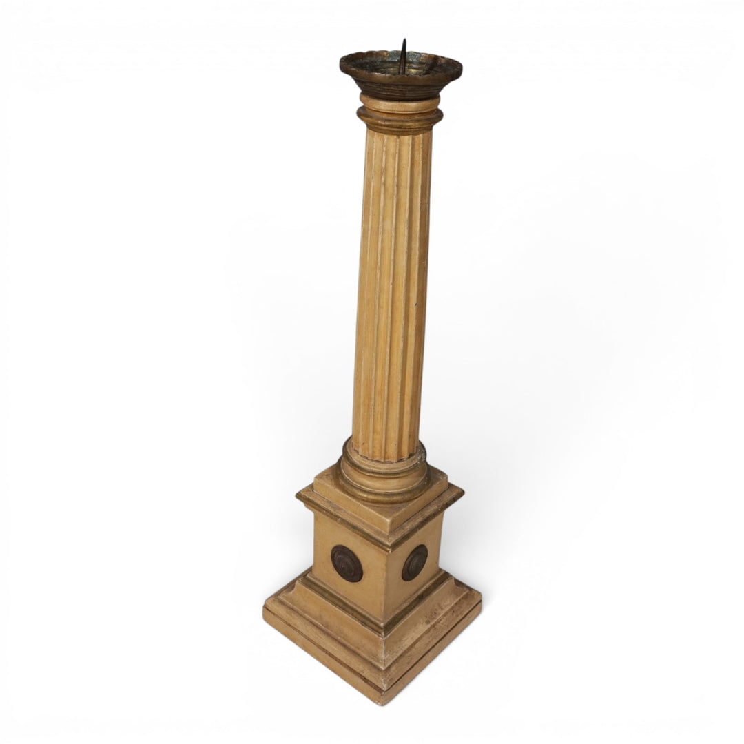 Antiker skulpturaler Kirchenleuchter aus Holz, 1860
