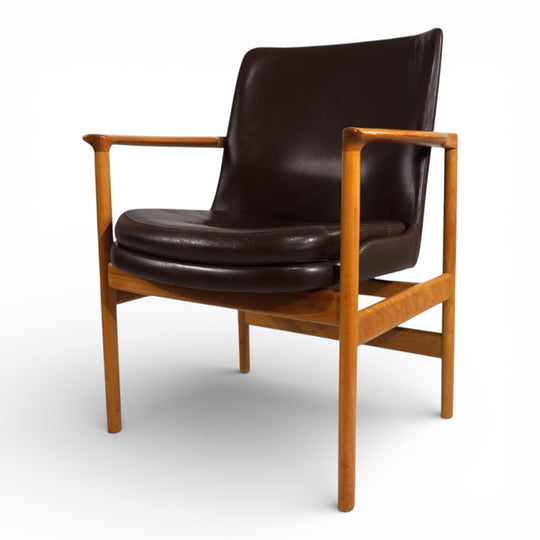 Fröscher Ledersessel von Ib Kofod-Larsen, 1960