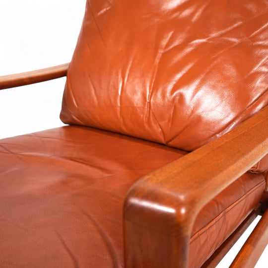 Komfort Teak Leder Loungesessel von Arne Wahl Iversen, 1960