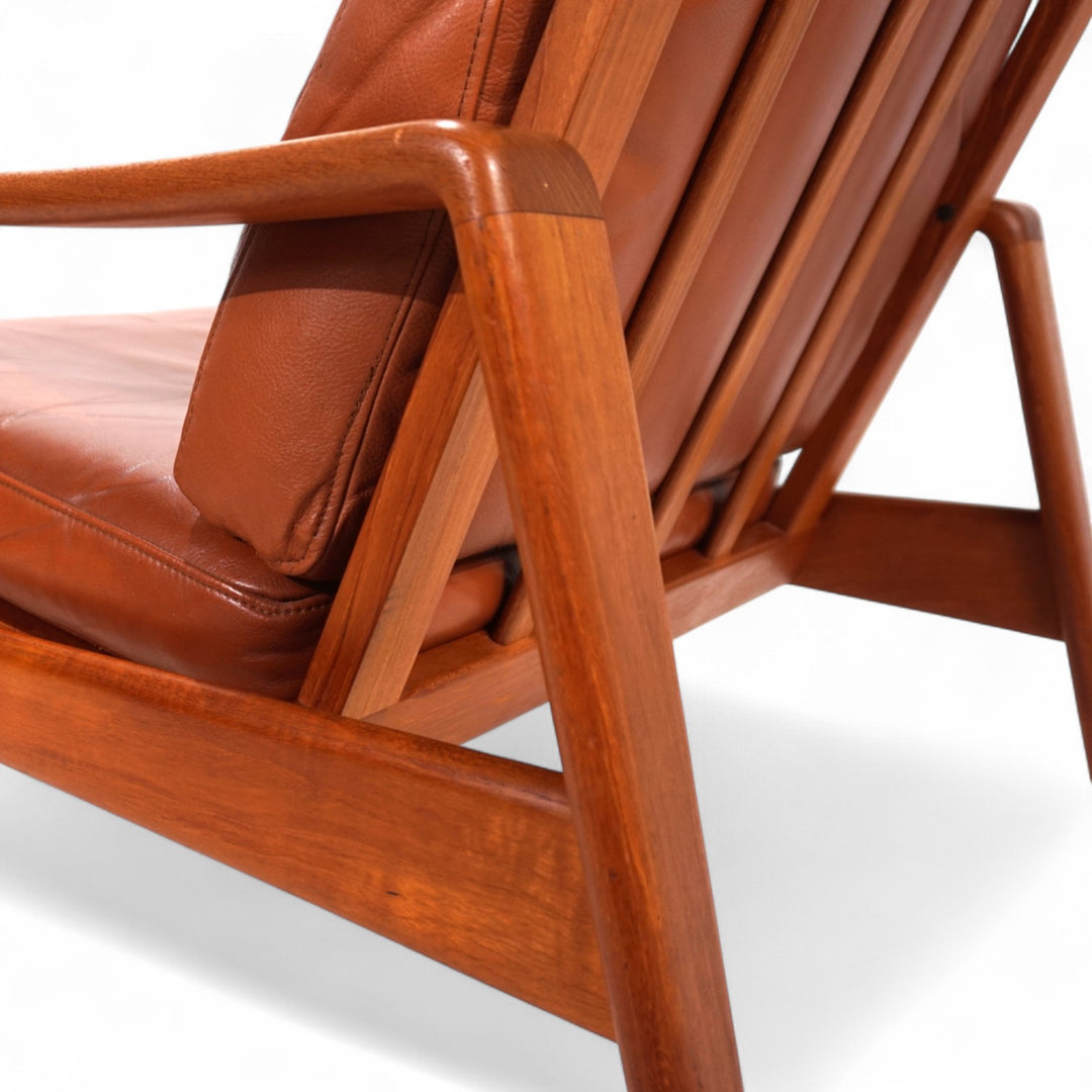 Komfort Teak Leder Loungesessel von Arne Wahl Iversen, 1960