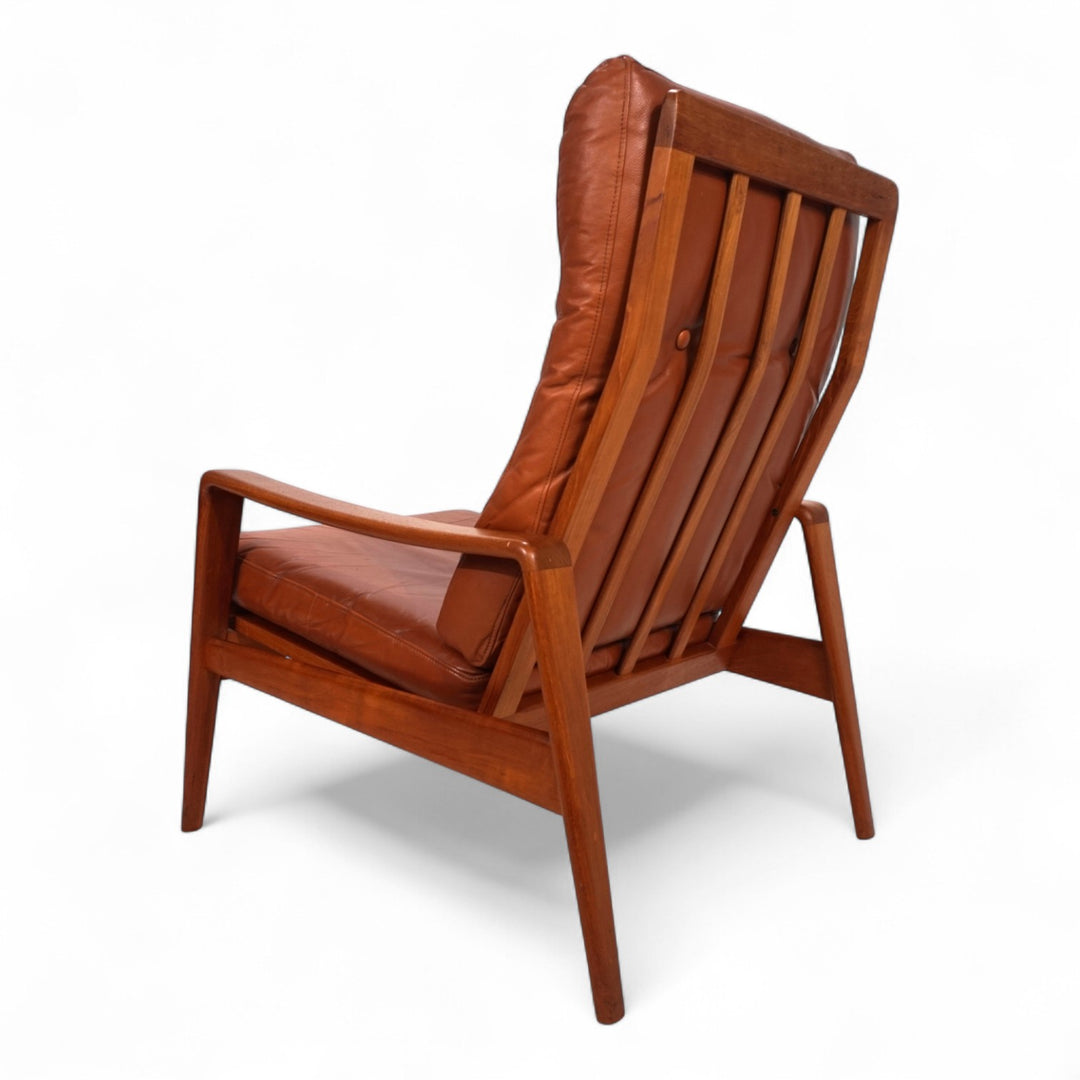 Komfort Teak Leder Loungesessel von Arne Wahl Iversen, 1960