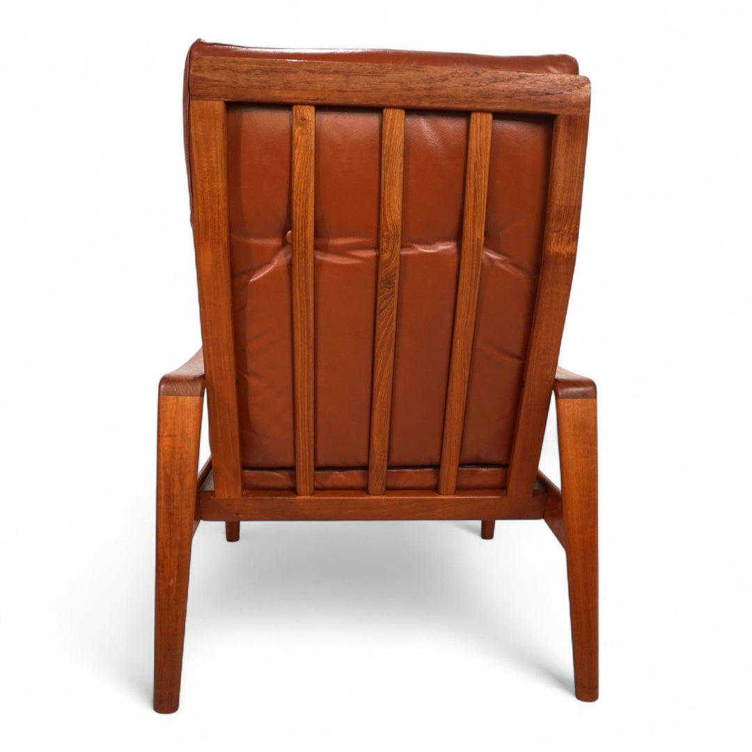 Komfort Teak Leder Loungesessel von Arne Wahl Iversen, 1960
