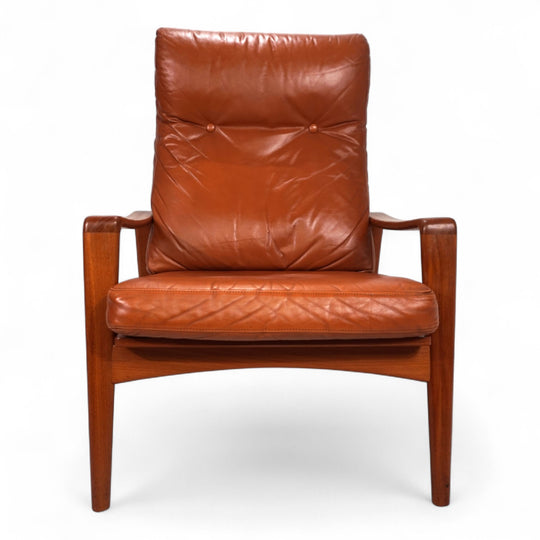 Komfort Teak Leder Loungesessel von Arne Wahl Iversen, 1960