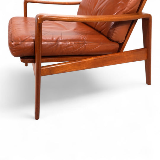 Komfort Teak Leder Loungesessel von Arne Wahl Iversen, 1960