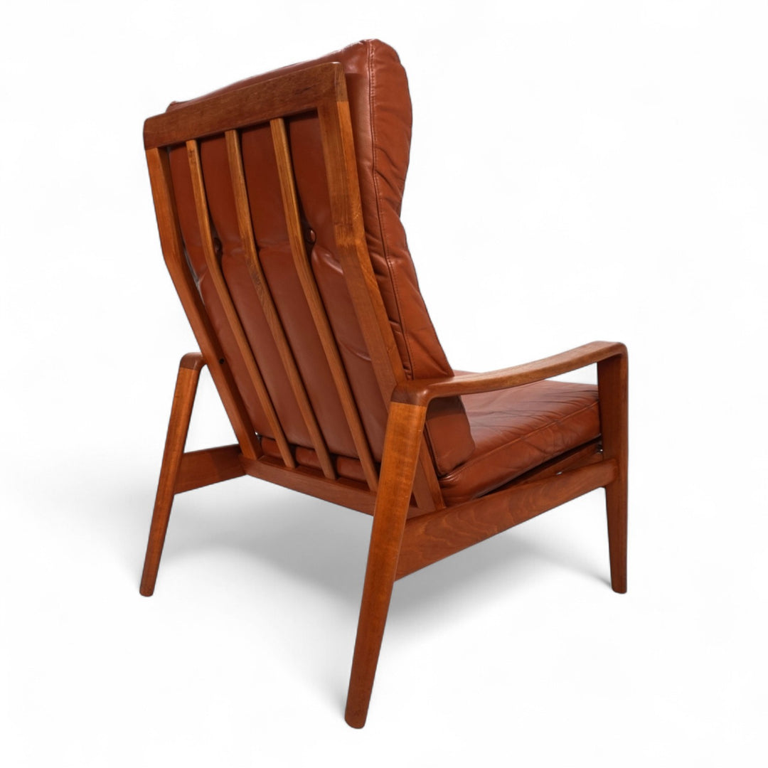 Komfort Teak Leder Loungesessel von Arne Wahl Iversen, 1960