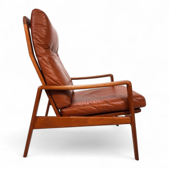 Komfort Teak Leder Loungesessel von Arne Wahl Iversen, 1960