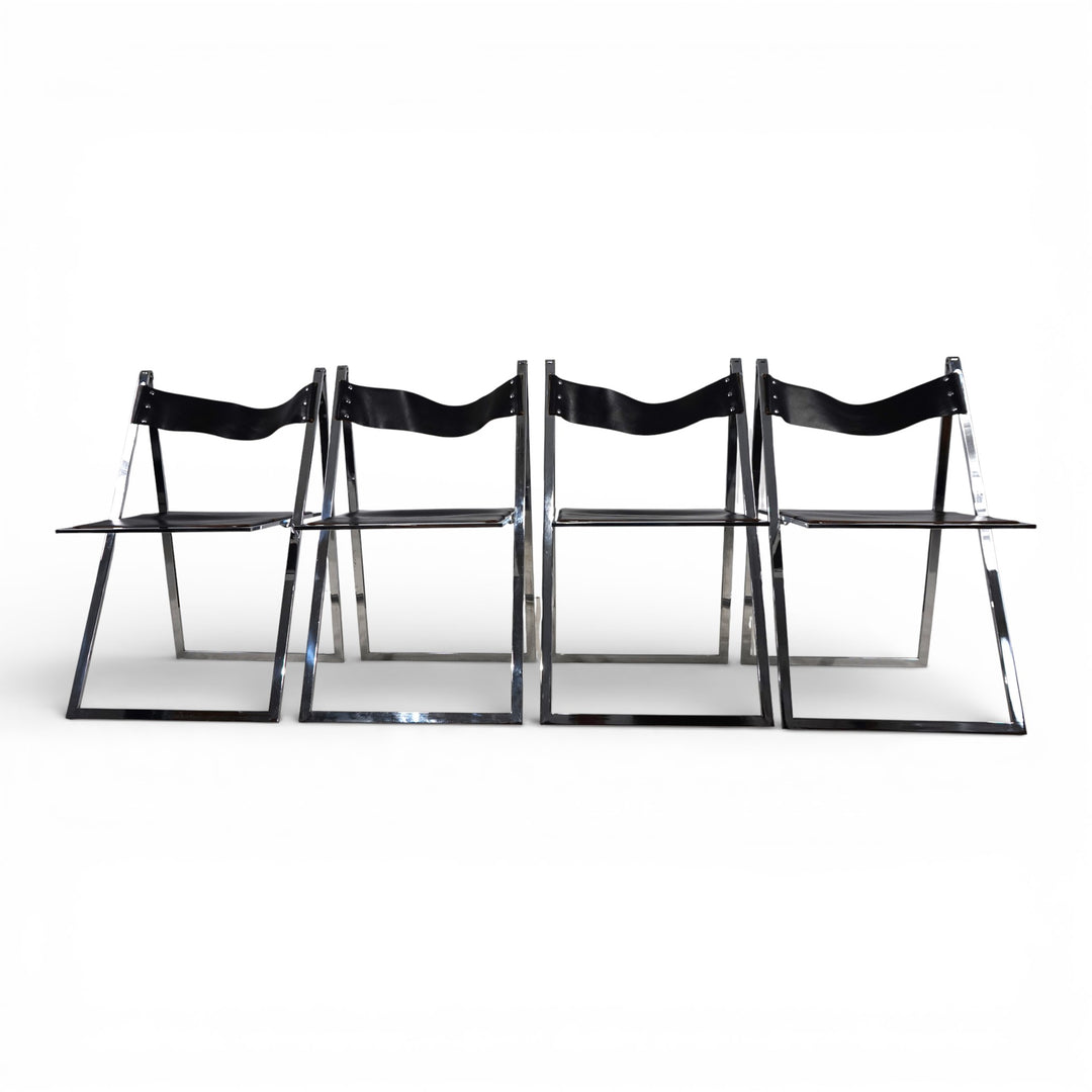 Lübke 4er Set Esszimmerstühle klappbar von Fantoni&Geraci, 1969