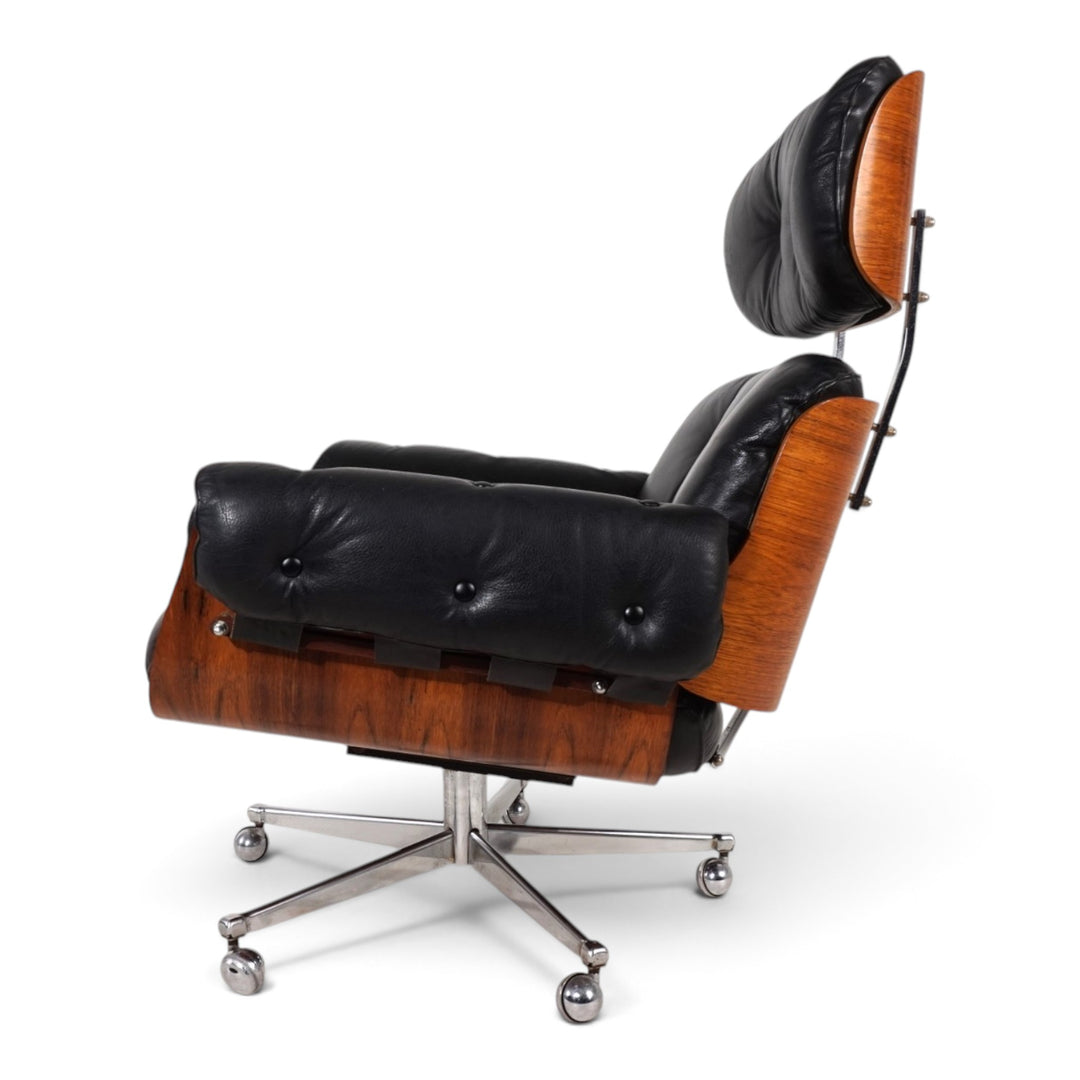 Martin Stoll leather lounge chair for Stoll Giroflex, 1960