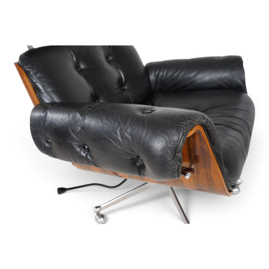 Martin Stoll leather lounge chair for Stoll Giroflex, 1960