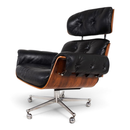 Martin Stoll leather lounge chair for Stoll Giroflex, 1960