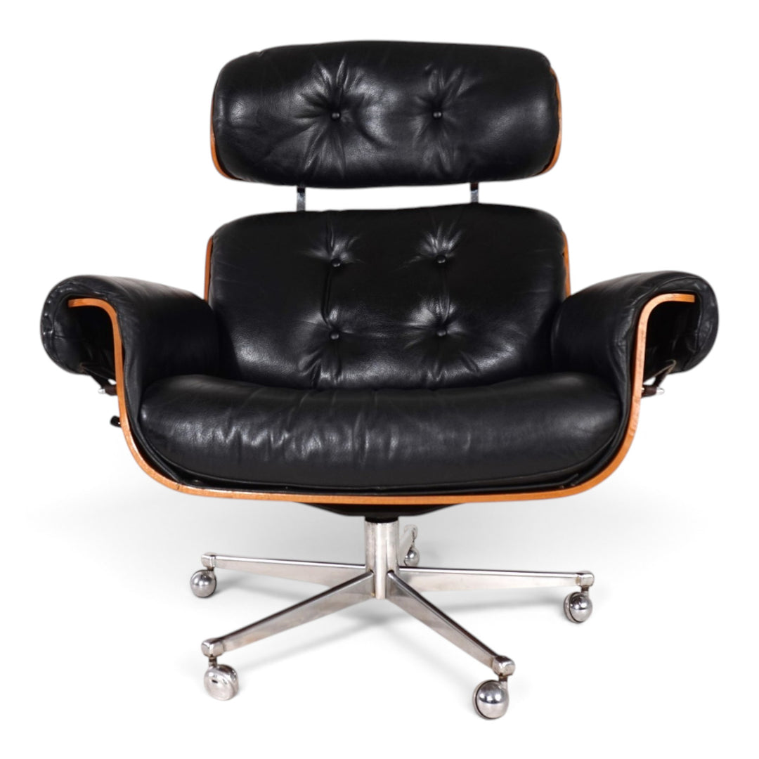 Martin Stoll leather lounge chair for Stoll Giroflex, 1960