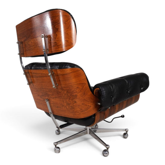 Martin Stoll leather lounge chair for Stoll Giroflex, 1960