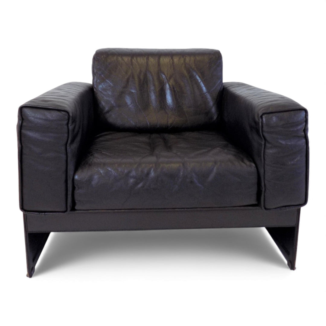 Matteo Grassi Korium KM 3/1 2er Set Leder Clubsessel von Tito Agnoli, 1980