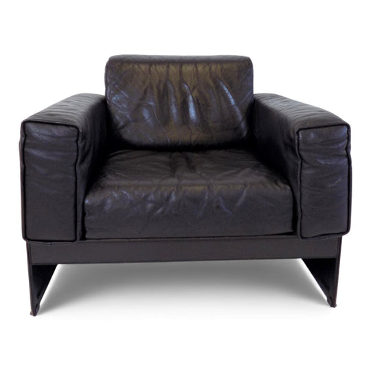 Matteo Grassi Korium KM 3/1 2er Set Leder Clubsessel von Tito Agnoli, 1980