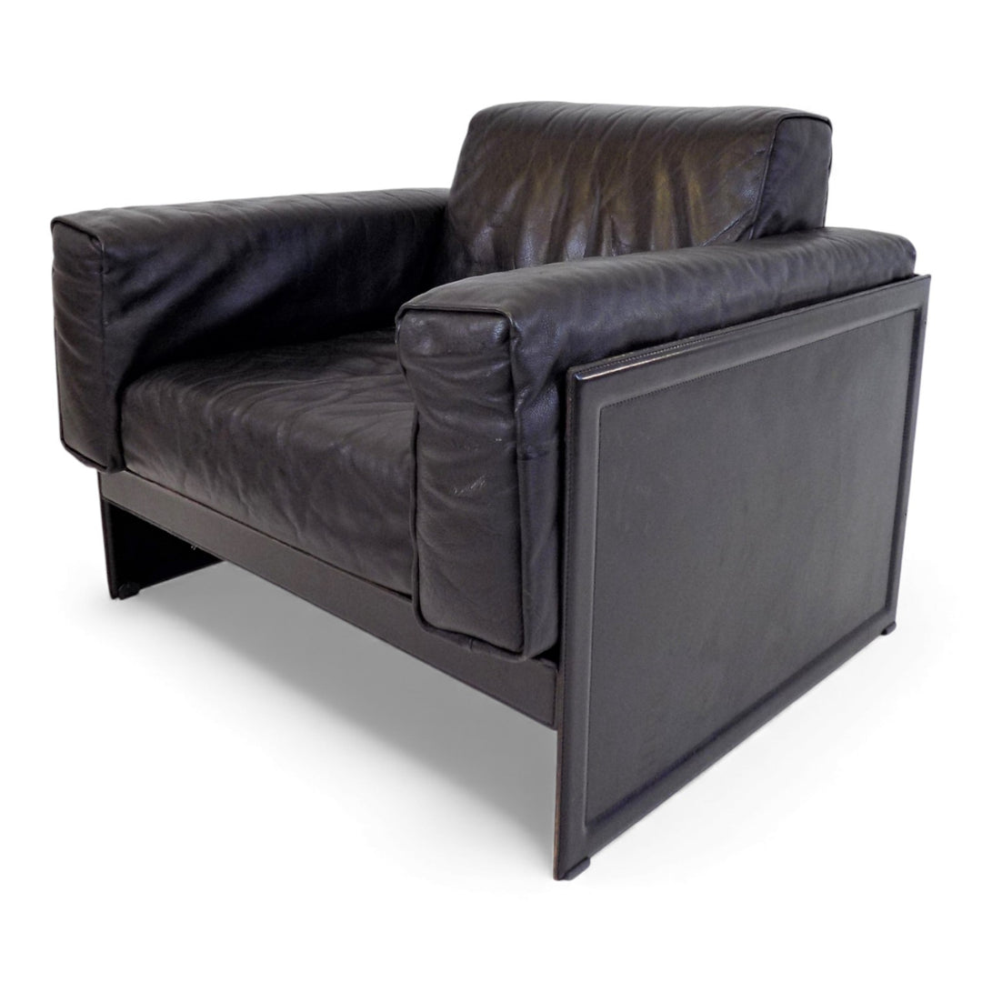 Matteo Grassi Korium KM 3/1 2er Set Leder Clubsessel von Tito Agnoli, 1980