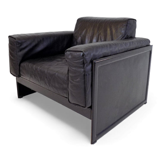 Matteo Grassi Korium KM 3/1 2er Set Leder Clubsessel von Tito Agnoli, 1980