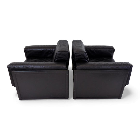 Matteo Grassi Korium KM 3/1 2er Set Leder Clubsessel von Tito Agnoli, 1980