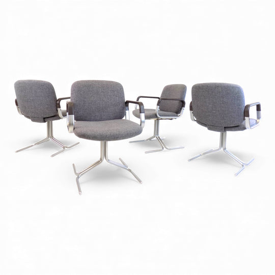 Mauser Seat 150 4-piece set of dining/conference chairs by Herbert Hirche, 1970