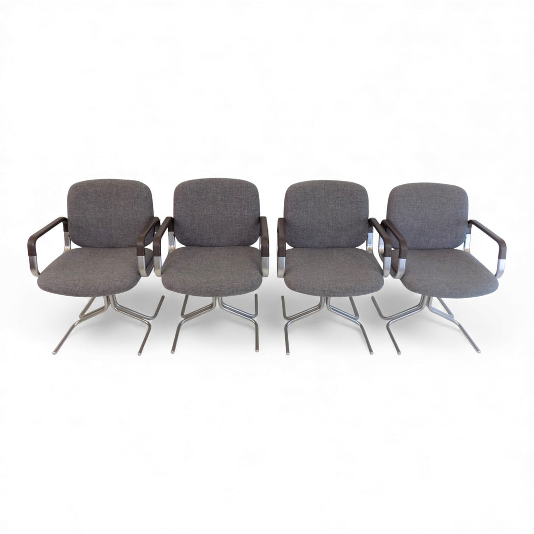 Mauser Seat 150 4-piece set of dining/conference chairs by Herbert Hirche, 1970
