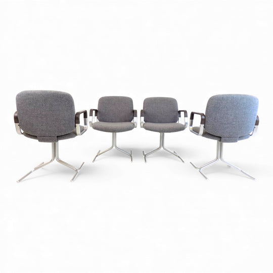 Mauser Seat 150 4-piece set of dining/conference chairs by Herbert Hirche, 1970