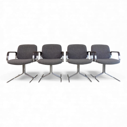 Mauser Seat 150 4-piece set of dining/conference chairs by Herbert Hirche, 1970