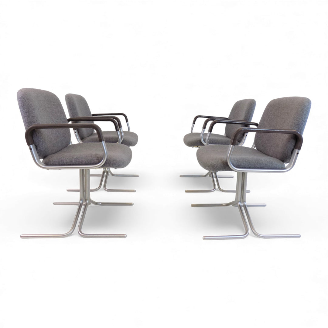 Mauser Seat 150 4-piece set of dining/conference chairs by Herbert Hirche, 1970