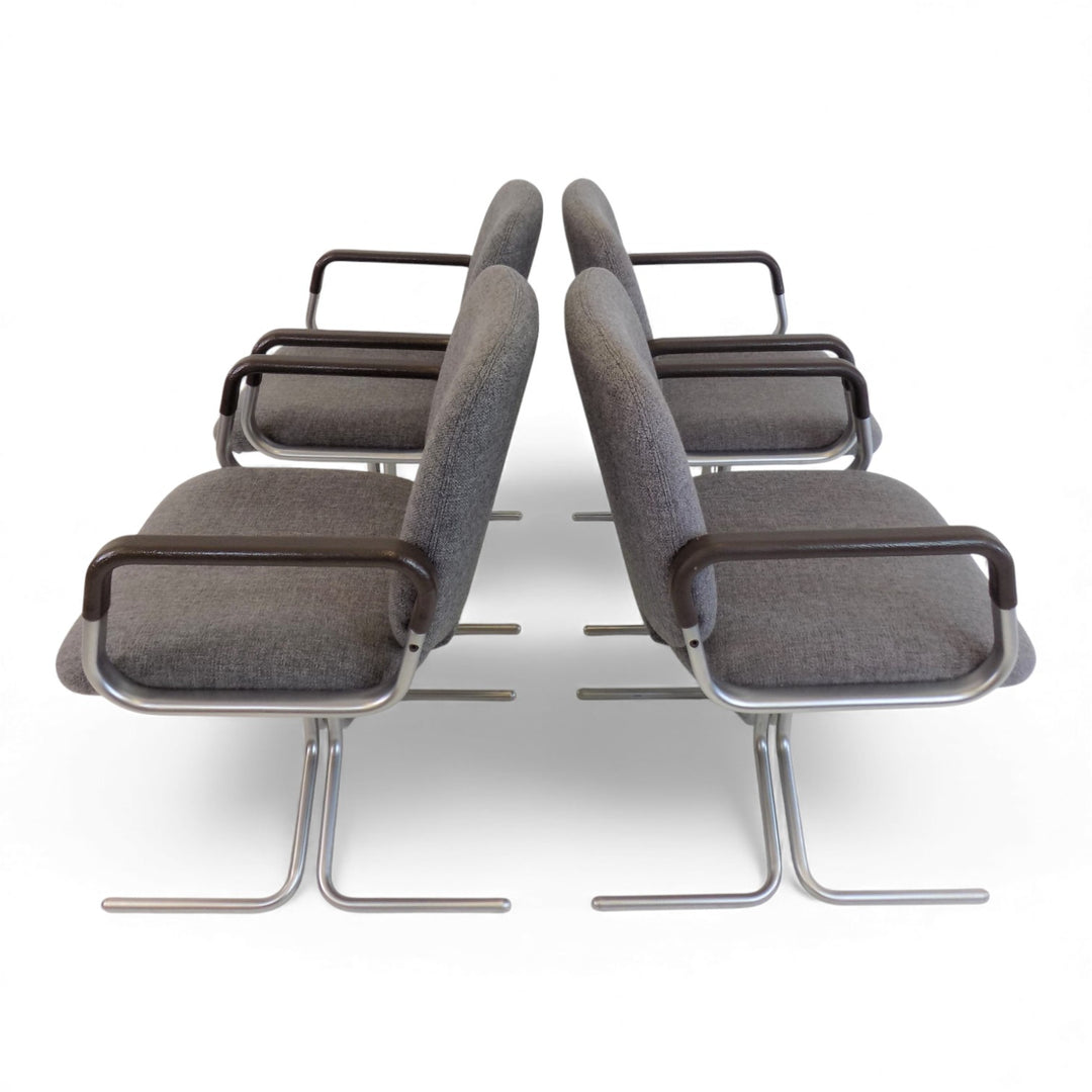 Mauser Seat 150 4-piece set of dining/conference chairs by Herbert Hirche, 1970