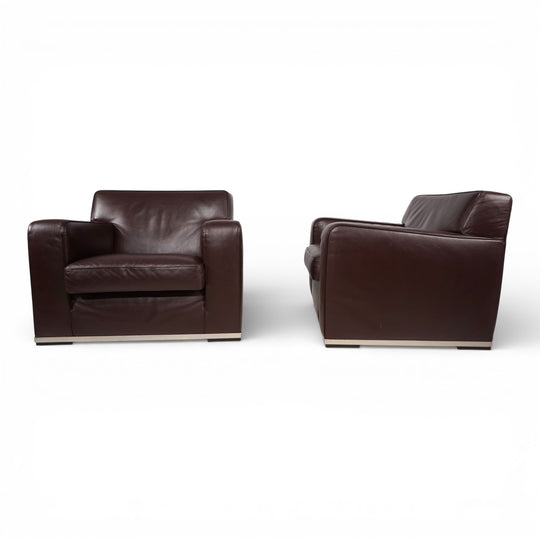 2er Set B&B Italia Maxalto Apta Imprimatur Ledersessel von Antonio Citterio, 1999