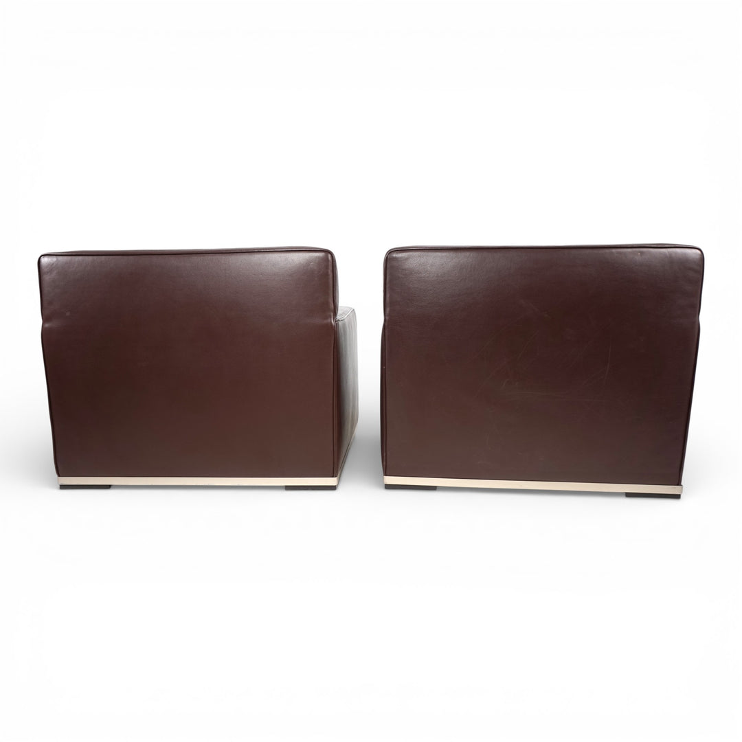 2er Set B&B Italia Maxalto Apta Imprimatur Ledersessel von Antonio Citterio, 1999