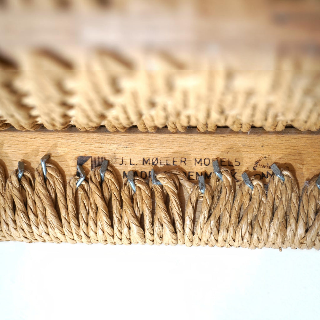 Niels Otto Møller Modell 408, 4er Set Teak Papercord Esszimmerstühle für J.L. Møllers, 1975