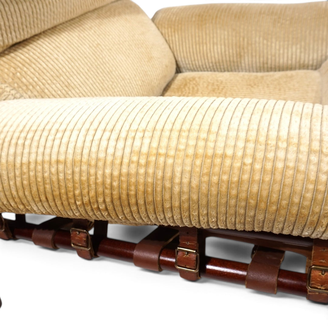 Arne Norell Inca Loungesessel mit Ottoman – Originaler Cordbezug, 1970