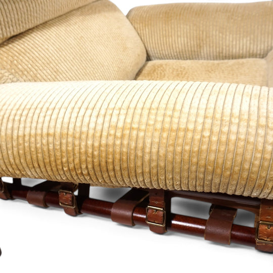 Arne Norell Inca Loungesessel mit Ottoman – Originaler Cordbezug, 1970