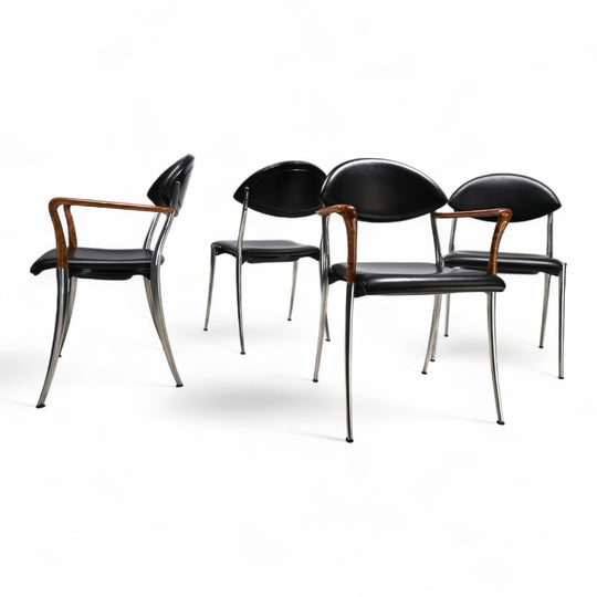 4er Set Coro Esszimmerstühle von Luigi Origlia, 1980