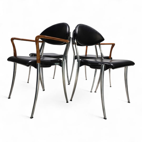 4er Set Coro Esszimmerstühle von Luigi Origlia, 1980