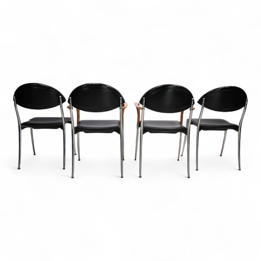 4er Set Coro Esszimmerstühle von Luigi Origlia, 1980