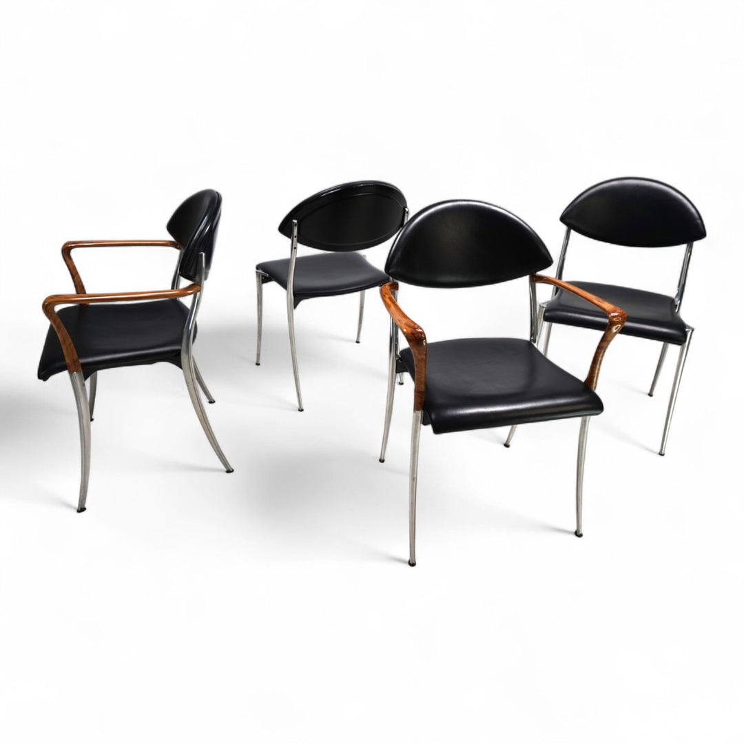 4er Set Coro Esszimmerstühle von Luigi Origlia, 1980