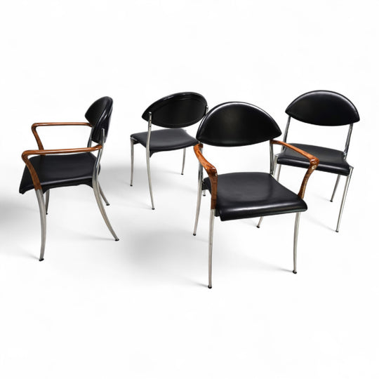 4er Set Coro Esszimmerstühle von Luigi Origlia, 1980