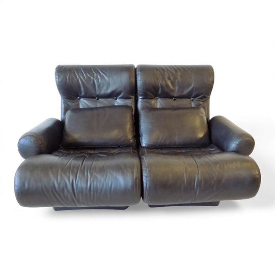 Otto Zapf Sofalette Leder Zweisitzer Sofa, 1970