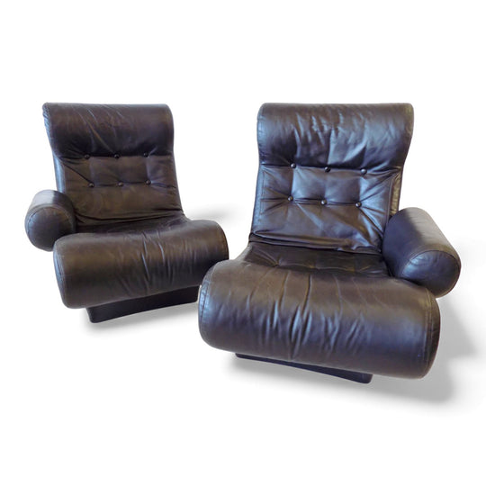 Otto Zapf Sofalette Leder Zweisitzer Sofa, 1970