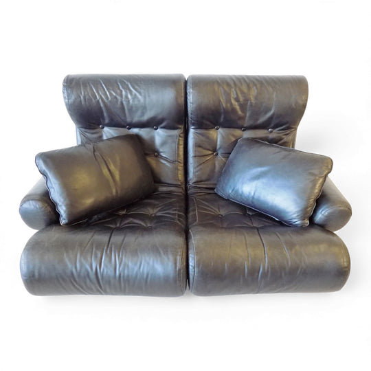Otto Zapf Sofalette Leder Zweisitzer Sofa, 1970