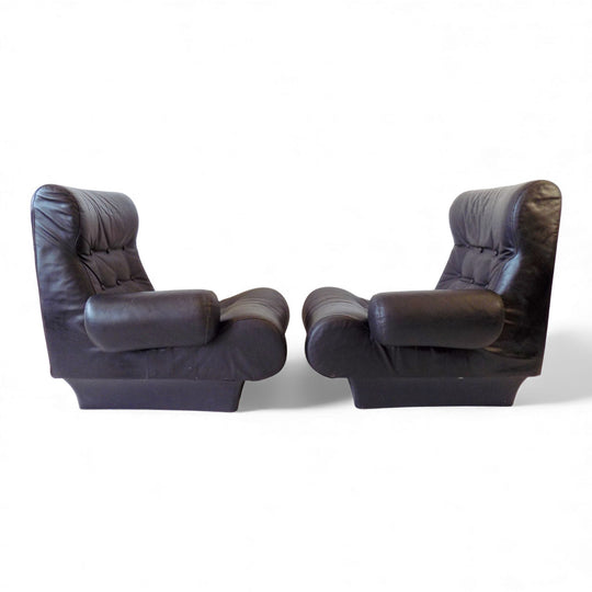 Otto Zapf Sofalette Leder Zweisitzer Sofa, 1970