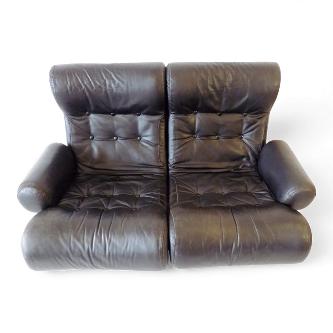 Otto Zapf Sofalette Leder Zweisitzer Sofa, 1970